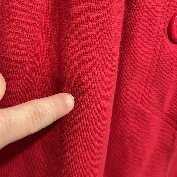 Y2K Twee Forever 21 Retro Peplum Pea Coat Jacket Size Small Cherry Red Lined - Picture 7 of 11